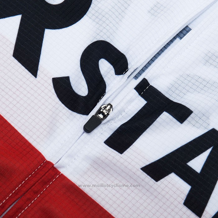 2021 Maillot Cyclisme R Star Blanc Rouge Manches Courtes et Cuissard